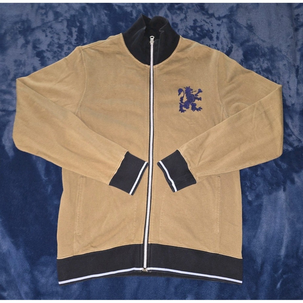 R. Newbold‎ Designer Full Zip Brown Hoodie Sweater Griffon Logo